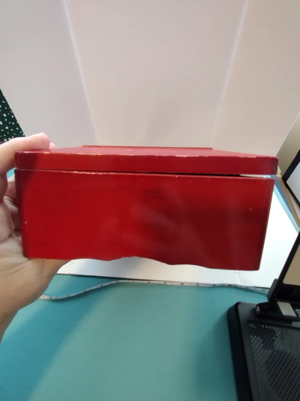 Princess Marcella Borghese Red Decorative Lacquered Trinket Box w/ Gold Accents